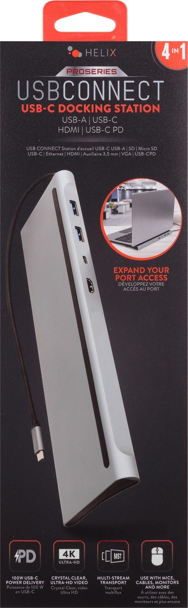 slide 5 of 9, Helix Proseries 4 in 1 USB-C Docking Station 1 ea, 1 ct