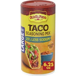 Old El Paso Gluten Free Taco Seasoning Mix Reduced Sodium Value Size - 6.25oz
