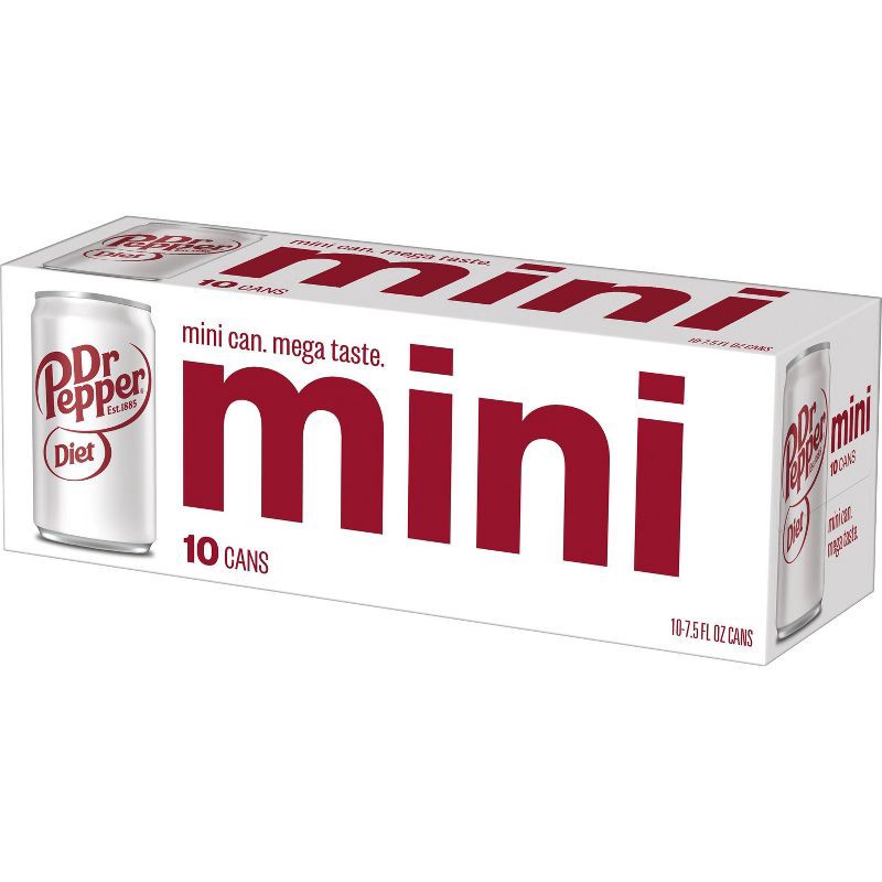 slide 7 of 7, Diet Dr Pepper Soda - 10pk/7.5 fl oz Mini Cans, 10 ct; 7.5 fl oz