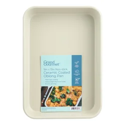 Grand Gourmet Non-Stick Ceramic Coated 9in X 13in Oblong Pan (Cream)