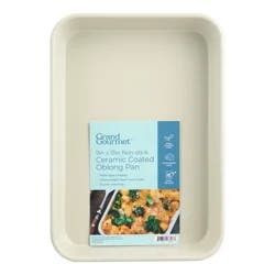 Grand Gourmet Non-Stick Ceramic Coated 9in X 13in Oblong Pan (Cream)