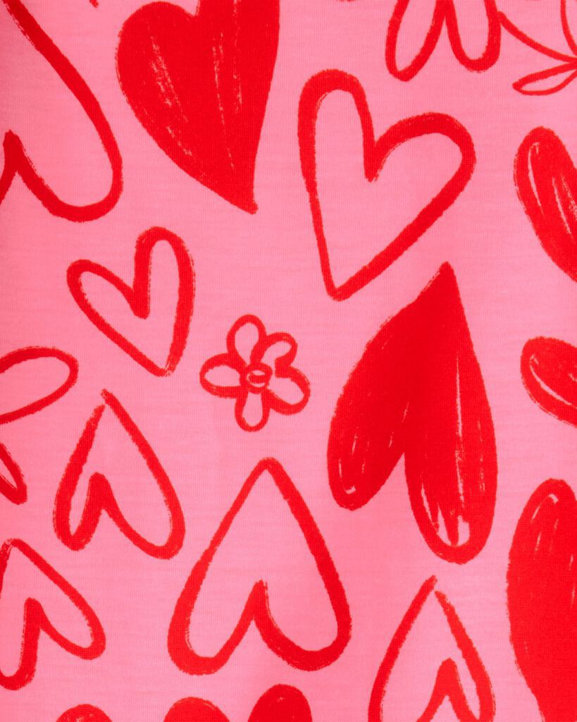 slide 2 of 3, Carter's Carters Girls Heart Floral Loose Fit Loose Fit Night Gown - Pink Pink 6-7, 1 ct