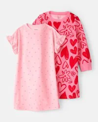 Carter's Carters Girls Heart Floral Loose Fit Loose Fit Night Gown - Pink Pink 6-7