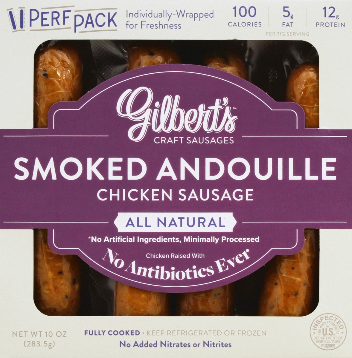 slide 6 of 9, Gilberts Craft Sausage Smoked Andouille Chicken Sausage, 10 oz
