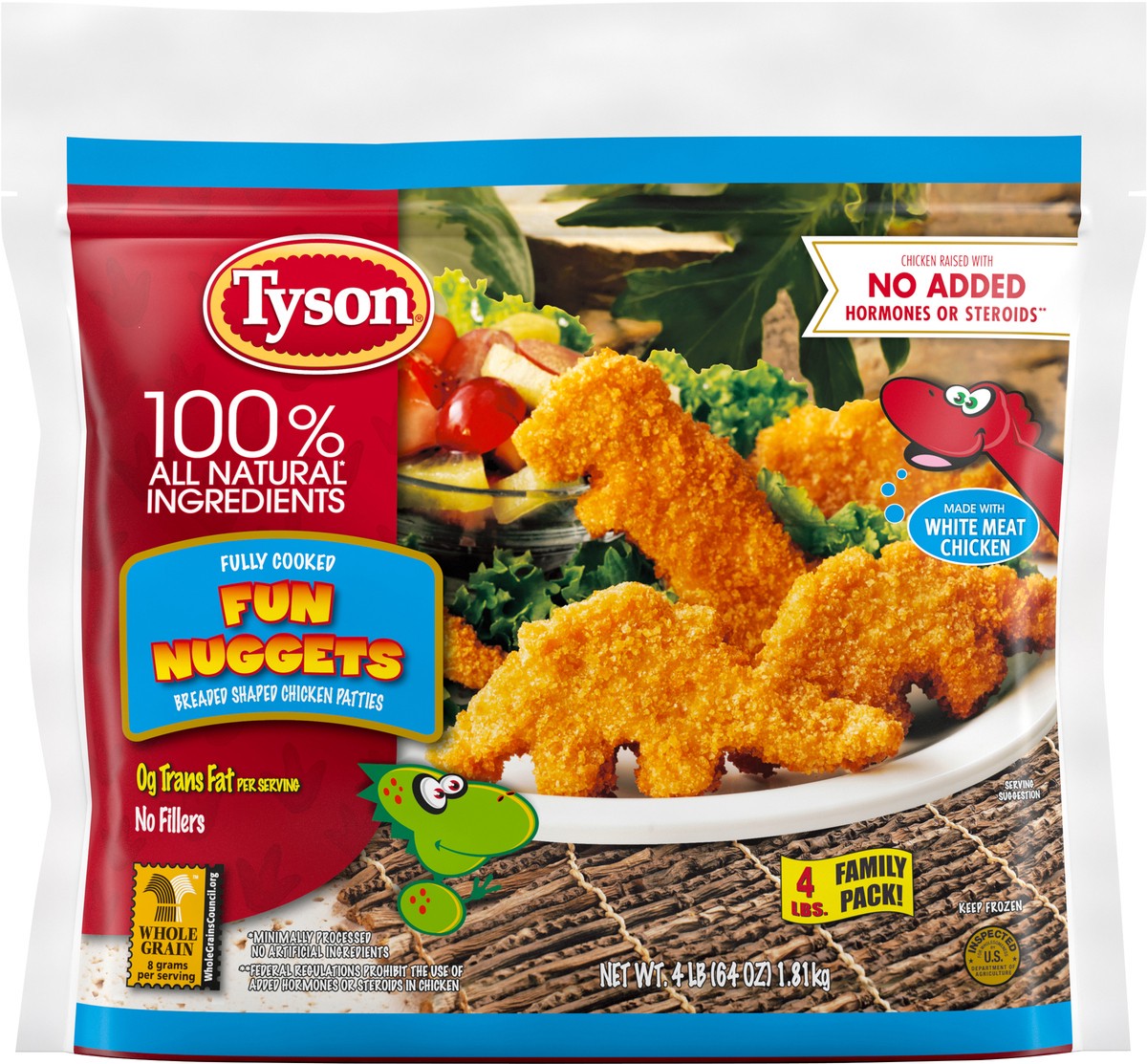 slide 9 of 9, Tyson Frozen Dino Nuggets, 4 lb, 4 lb