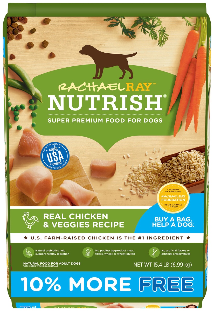 slide 8 of 9, Rachael Ray Nutrish Real Chicken and Veggies Flavor Dry Dog Food, 14 lb