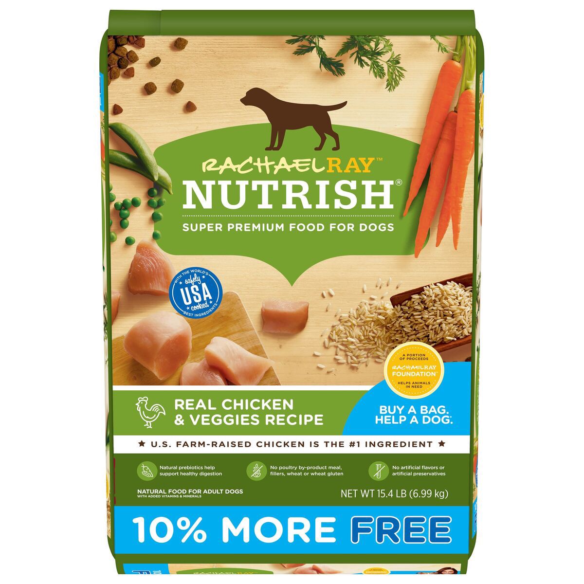 slide 1 of 9, Rachael Ray Nutrish Real Chicken and Veggies Flavor Dry Dog Food, 14 lb