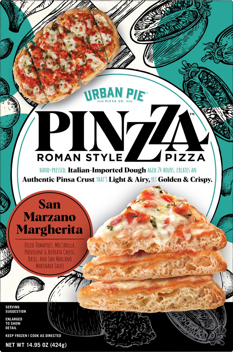 slide 3 of 12, Urban Pie Pizza Co., Pinzza San Marzano Margherita, Roman Style, 14.95 oz