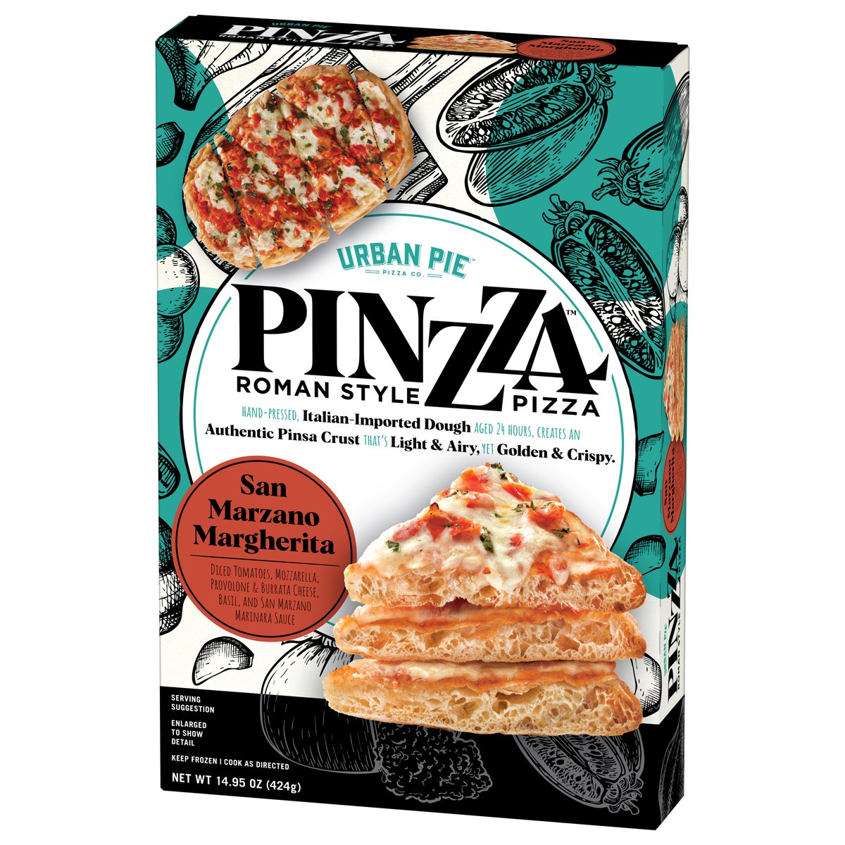 slide 2 of 12, Urban Pie Pizza Co., Pinzza San Marzano Margherita, Roman Style, 14.95 oz