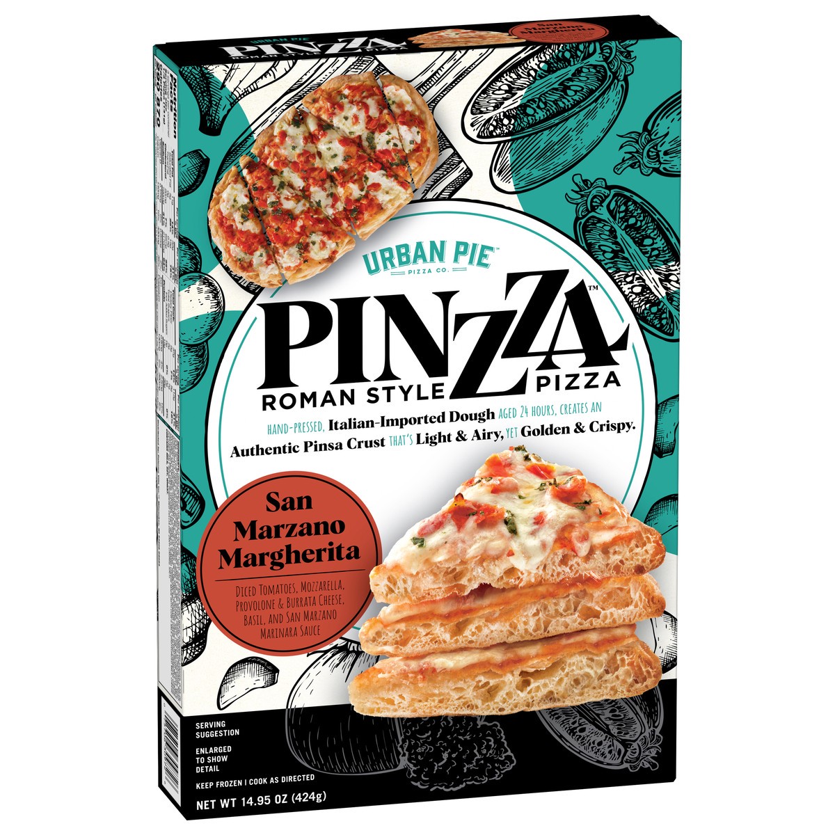 slide 6 of 12, Urban Pie Pizza Co., Pinzza San Marzano Margherita, Roman Style, 14.95 oz