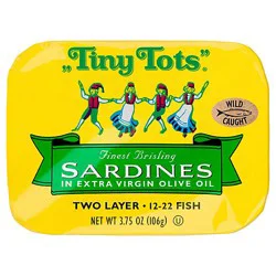 King Oscar Tiny Tots Sardines In Olive Oil Two Layer - 3.75 Oz