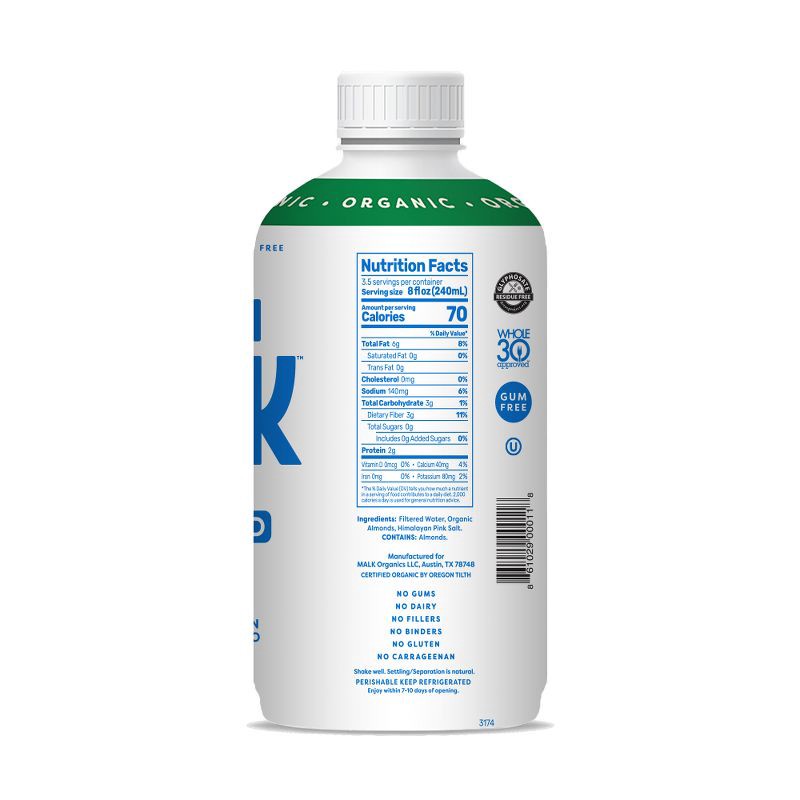 slide 3 of 5, MALK Organics Malk Unsweetened Almond Milk - 28 fl oz, 28 fl oz