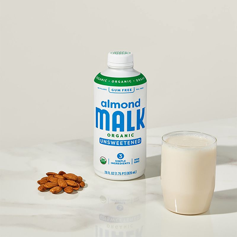 slide 4 of 5, MALK Organics Malk Unsweetened Almond Milk - 28 fl oz, 28 fl oz