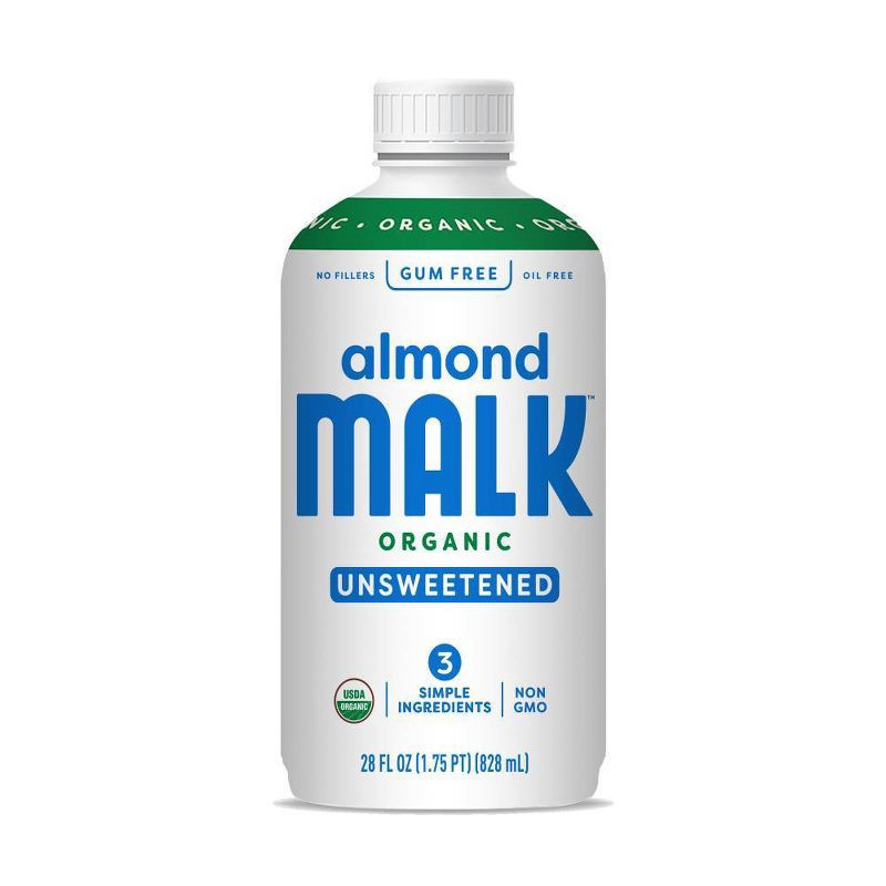 slide 1 of 3, MALK Organics Malk Unsweetened Pure Almond Milk - 28 fl oz, 28 fl oz