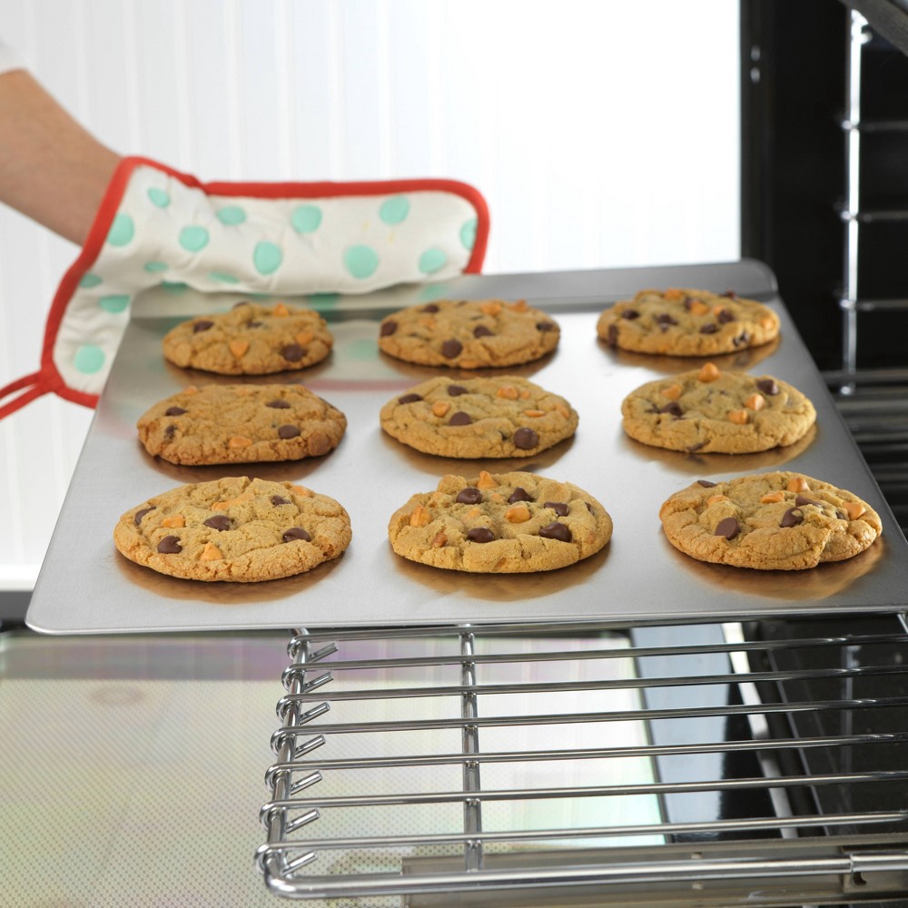 slide 5 of 6, T-Fal 2pc Medium and Large Cookie Sheets Silver, 2 ct