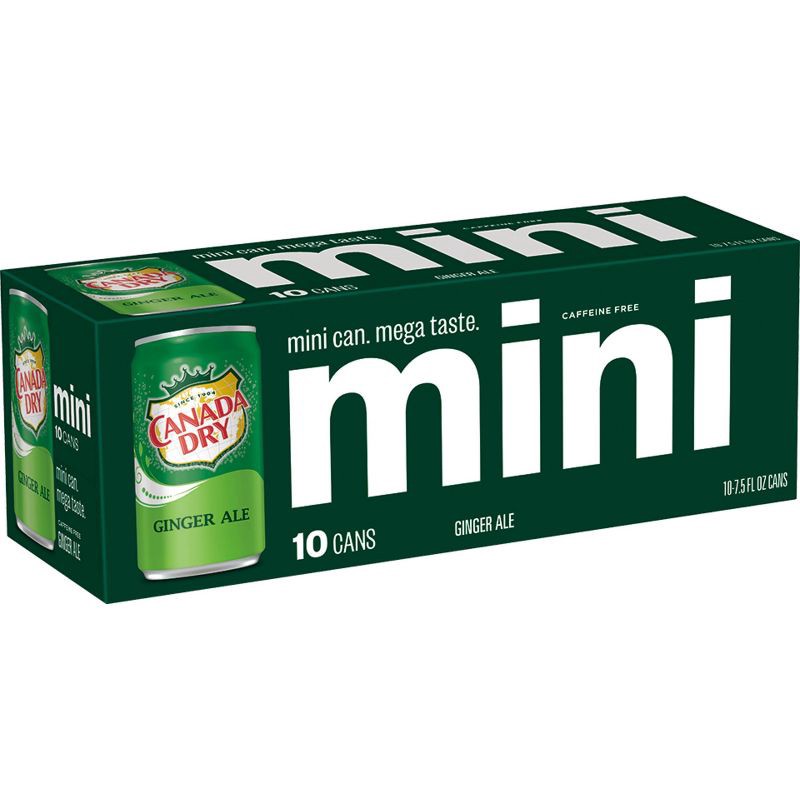 slide 2 of 7, Canada Dry Ginger Ale Soda - 10pk/7.5 fl oz Mini Cans, 10 ct; 7.5 fl oz