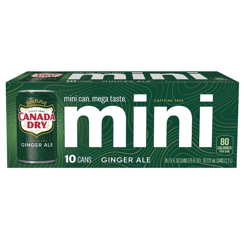 slide 7 of 12, Canada Dry Ginger Ale Soda - 10pk/7.5 fl oz Mini Cans, 10 ct; 7.5 fl oz
