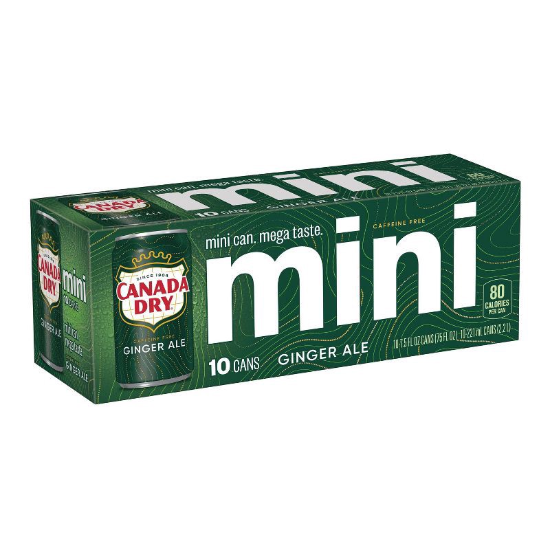 slide 9 of 12, Canada Dry Ginger Ale Soda - 10pk/7.5 fl oz Mini Cans, 10 ct; 7.5 fl oz