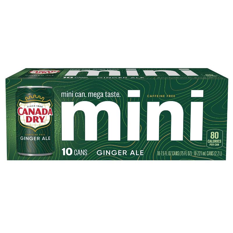 slide 9 of 14, Canada Dry Ginger Ale Soda - 10pk/7.5 fl oz Mini Cans, 10 ct; 7.5 fl oz