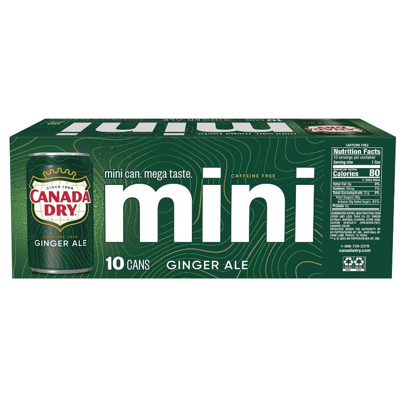 slide 11 of 12, Canada Dry Ginger Ale Soda - 10pk/7.5 fl oz Mini Cans, 10 ct; 7.5 fl oz