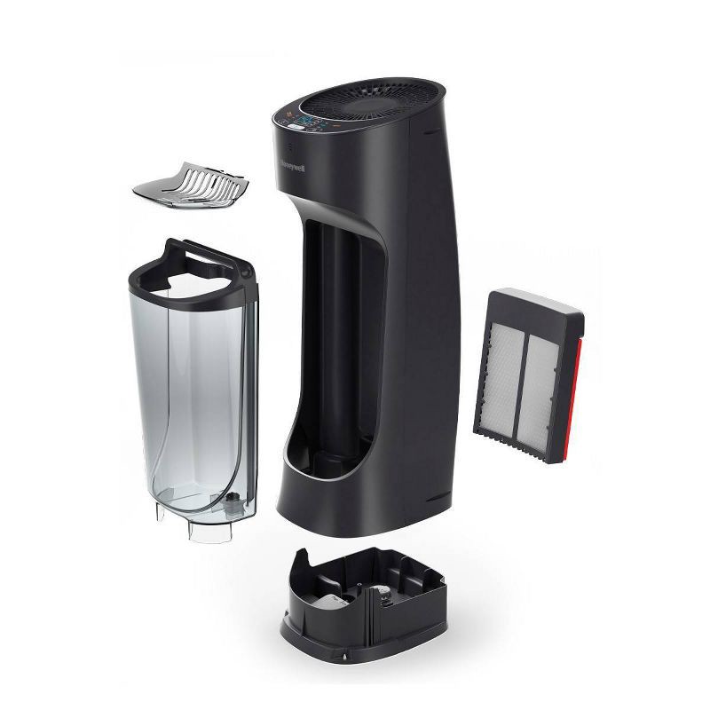 slide 12 of 12, Honeywell Removable Top Fill Tower Humidifier: Cool Mist, 3 Settings, Adjustable Humidity, Portable, Black, ETL Listed, 1 ct