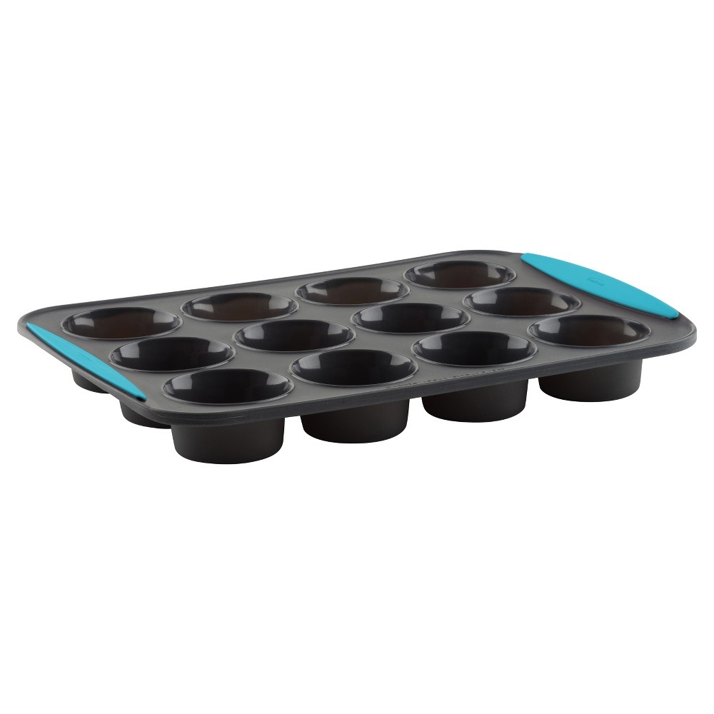 slide 3 of 5, Trudeau Structured Silicone Muffin Pan, 12 ct