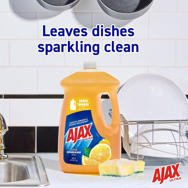 slide 3 of 14, Ajax Lemon Ultra Super Degreaser Dishwashing Liquid Dish Soap - 90 fl oz, 90 fl oz
