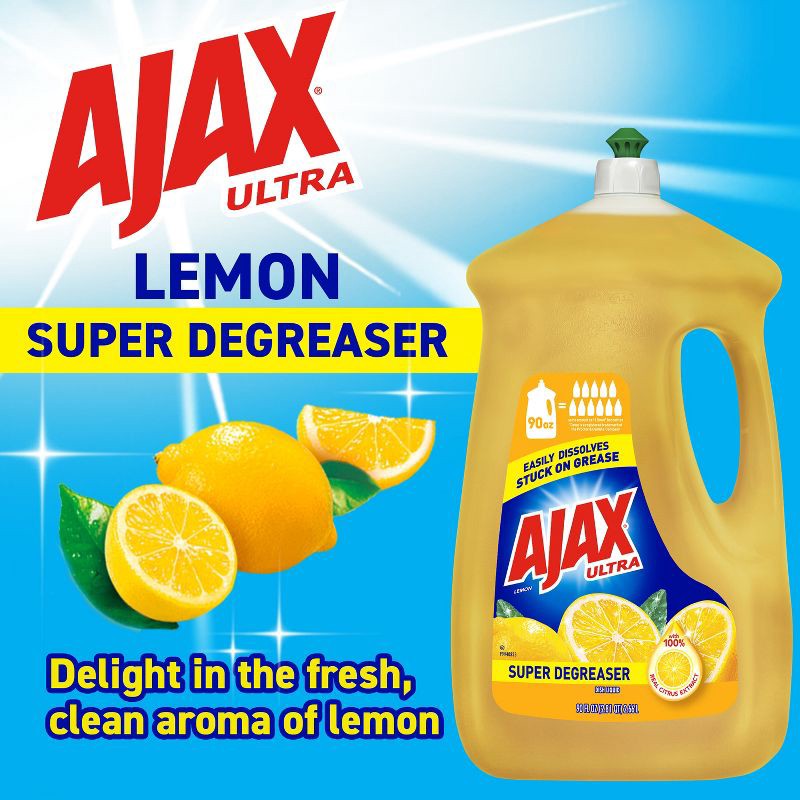 slide 12 of 14, Ajax Lemon Ultra Super Degreaser Dishwashing Liquid Dish Soap - 90 fl oz, 90 fl oz