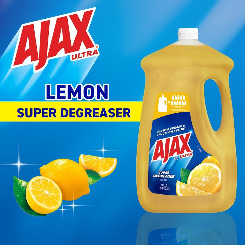 slide 4 of 14, Ajax Lemon Ultra Super Degreaser Dishwashing Liquid Dish Soap - 90 fl oz, 90 fl oz