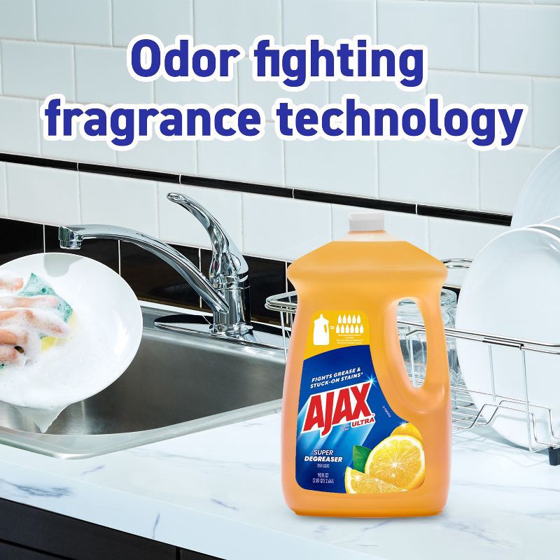 slide 6 of 14, Ajax Lemon Ultra Super Degreaser Dishwashing Liquid Dish Soap - 90 fl oz, 90 fl oz