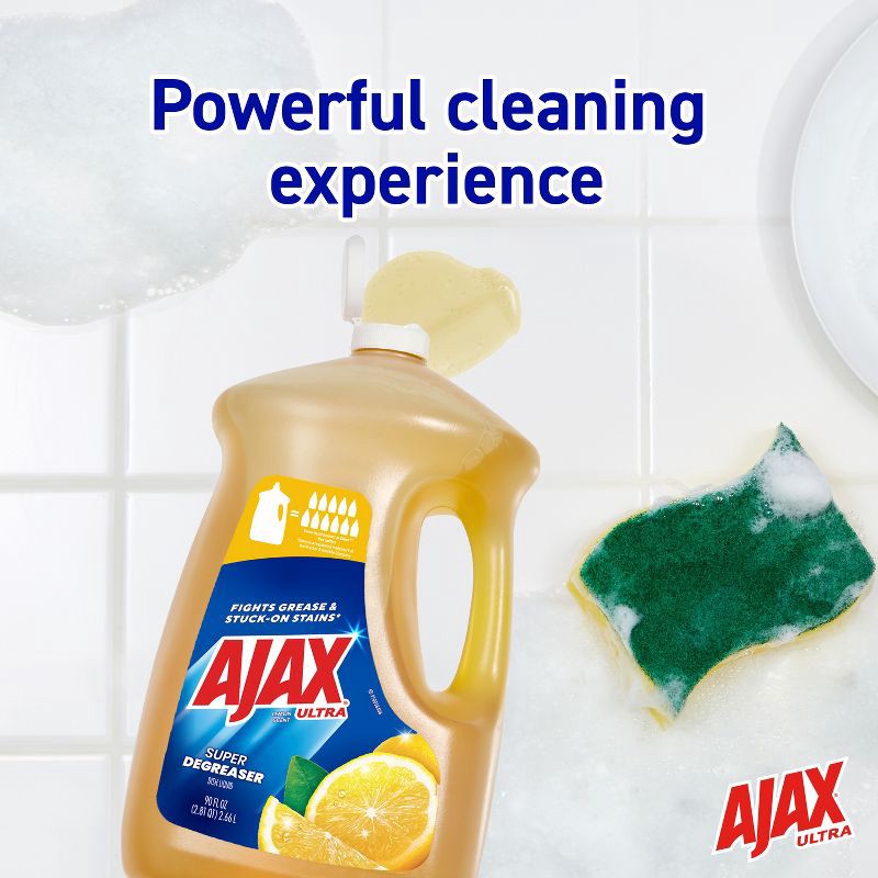 slide 7 of 14, Ajax Lemon Ultra Super Degreaser Dishwashing Liquid Dish Soap - 90 fl oz, 90 fl oz