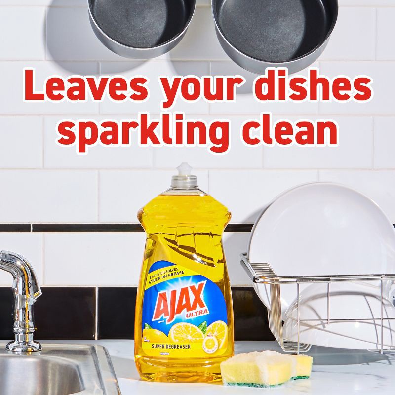 slide 10 of 14, Ajax Lemon Ultra Super Degreaser Dishwashing Liquid Dish Soap - 90 fl oz, 90 fl oz