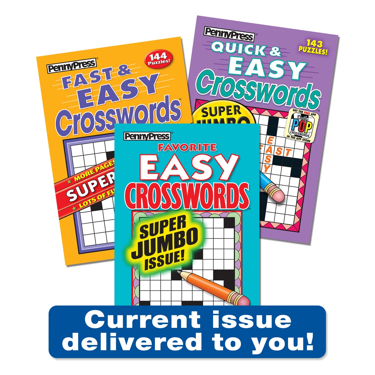 slide 1 of 1, Penny Press Magazine, Crosswords, 3 Pack, 1 ct