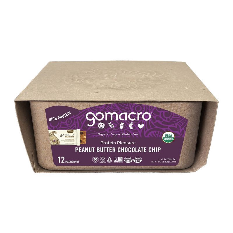 slide 3 of 6, GoMacro Peanut Butter Chocolate Chip MacroBar - 2.4oz, 2.4 oz
