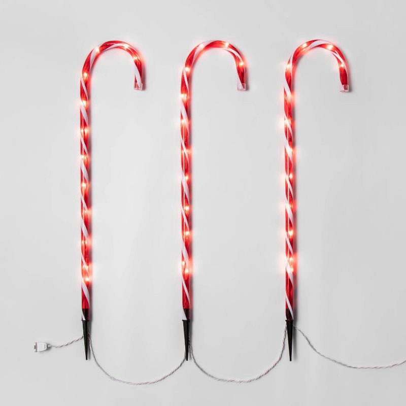 slide 2 of 4, 3ct/28in Candy Cane Christmas Path Lights - Wondershop™, 3 ct