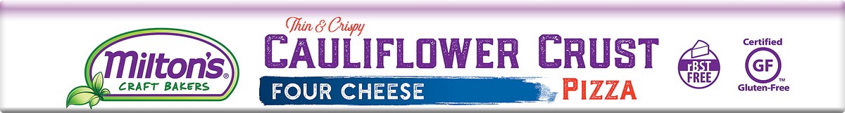 slide 4 of 10, Milton's Pizza, Cauliflower Crust, Thin & Crispy, Four Cheese, 11 oz