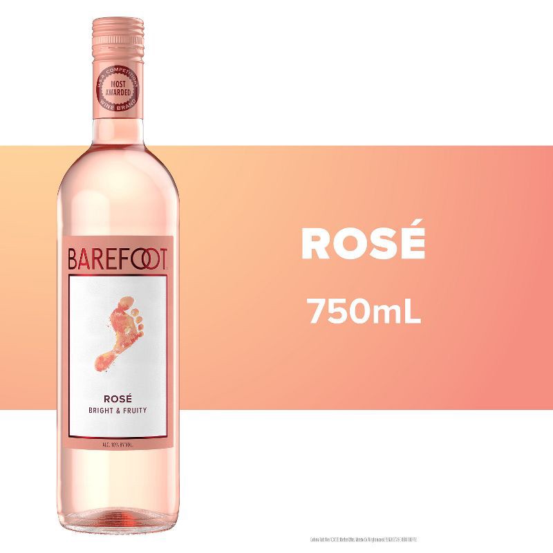 slide 5 of 6, Barefoot Cellars Rose Wine - 750ml Bottle, 750 ml