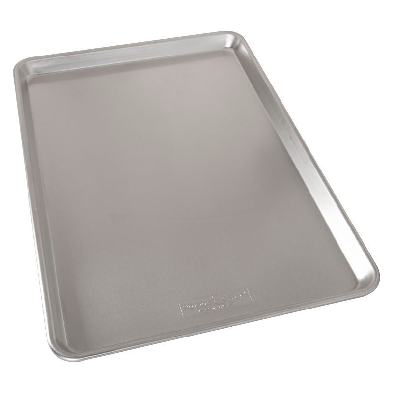 slide 2 of 4, Nordic Ware Naturals Jumbo Cookie Sheet: Aluminum Baking Pan, Hand Wash, Oven-Safe, Silver, 21x15x1, Lifetime Warranty, 1 ct