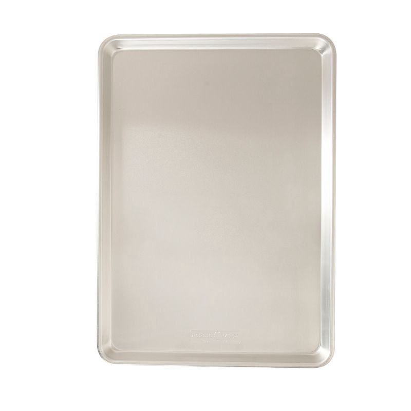 slide 1 of 4, Nordic Ware Naturals Jumbo Cookie Sheet: Aluminum Baking Pan, Hand Wash, Oven-Safe, Silver, 21x15x1, Lifetime Warranty, 1 ct