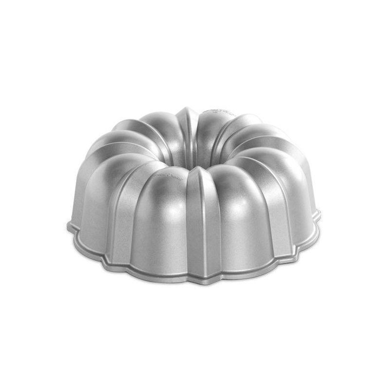 slide 1 of 5, Nordic Ware 12 Cup Bundt Pan Silver: Cast Aluminum Nonstick Baking Pan, Oven-Safe, Hand Wash, Round Shape, Lifetime Warranty, 1 ct