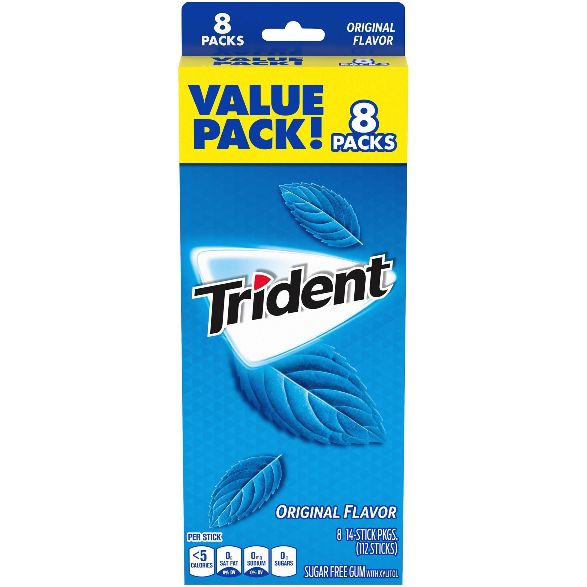 slide 1 of 15, Trident Original Flavor Chewing Gum, 112 ct