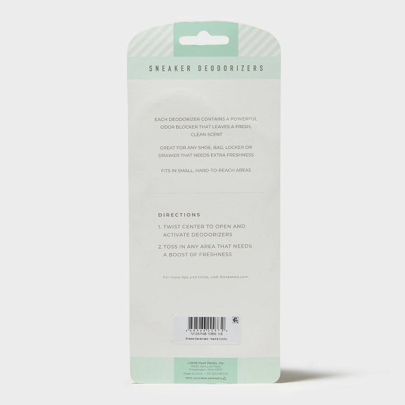 slide 5 of 5, Fab Feet Women's by Foot Petals Sneakers Deodorizer Black/Orange/Blue - 3 pairs: Eliminates Odors, Shoe Freshener, 1 ct