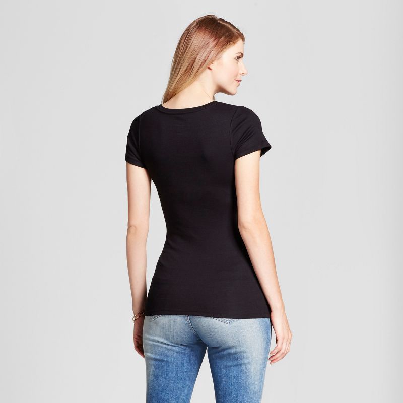 slide 2 of 2, Short Sleeve Non-Shirred Maternity T-Shirt - Isabel Maternity by Ingrid & Isabel™ Black S, 1 ct