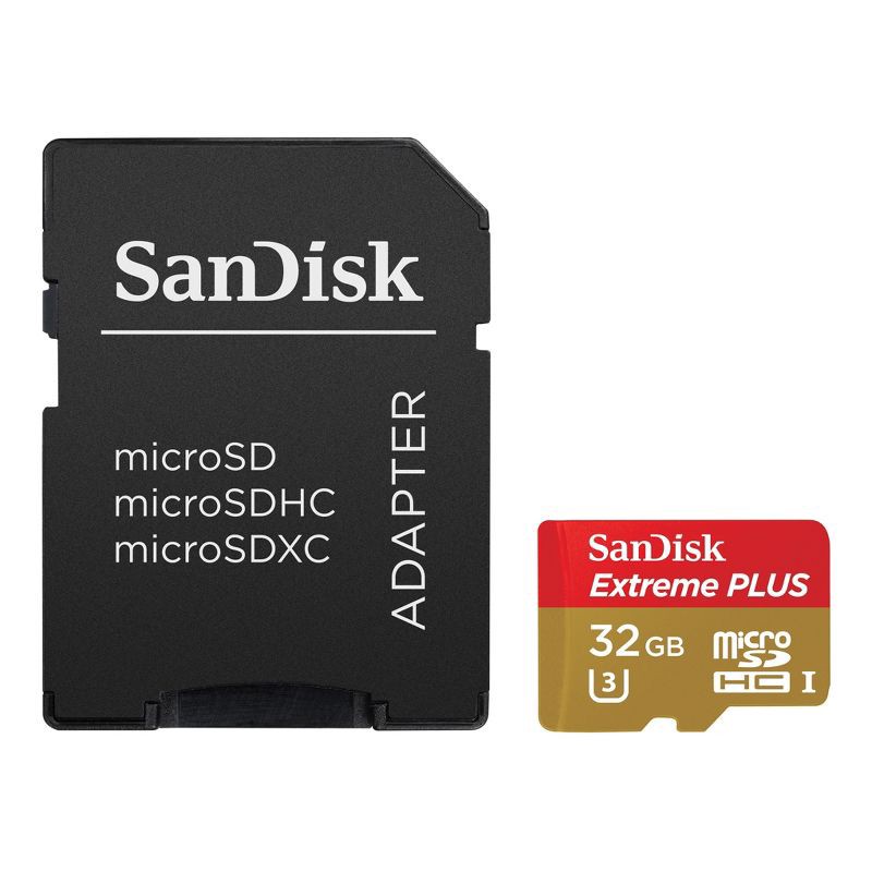 slide 1 of 1, SanDisk Extreme PLUS 32GB microSD Action Camera Card with Adapter, 1 ct