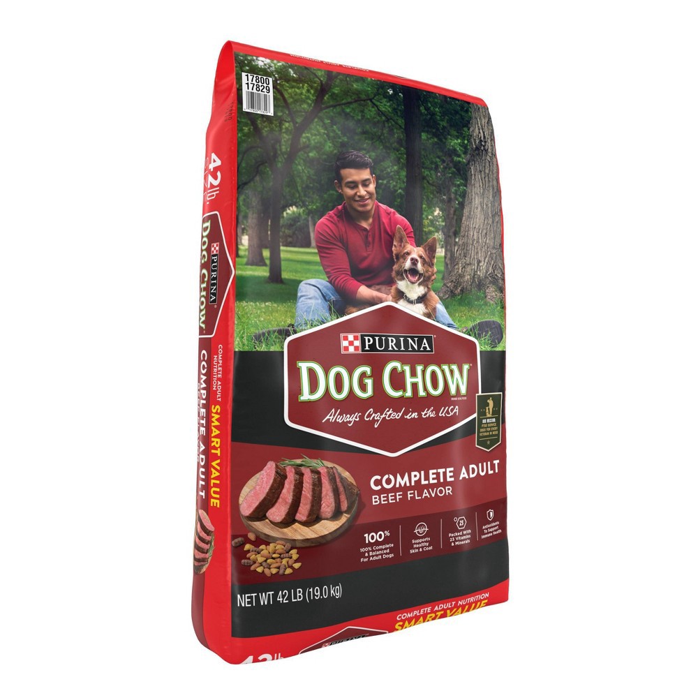 slide 5 of 7, Purina Dog Chow with Real Beef Adult Complete & Balanced Dry Dog Food - 42lbs, 42 lb