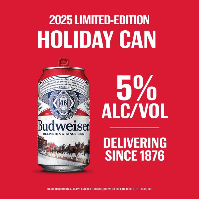 slide 7 of 7, Budweiser Lager Beer - 4pk/16 fl oz Cans, 4 ct; 16 fl oz