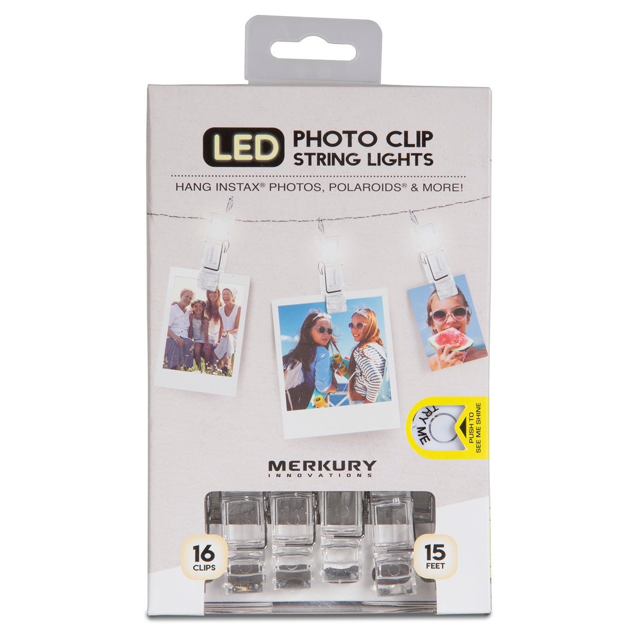 slide 1 of 3, Merkury Led Photo Clip String Lights White (Mi-Lsct1-199), 1 ct