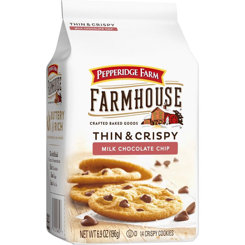 slide 5 of 6, Pepperidge Farm Farmhouse Thin & Crispy Milk Chocolate Chip Cookies - 6.9oz, 6.9 oz