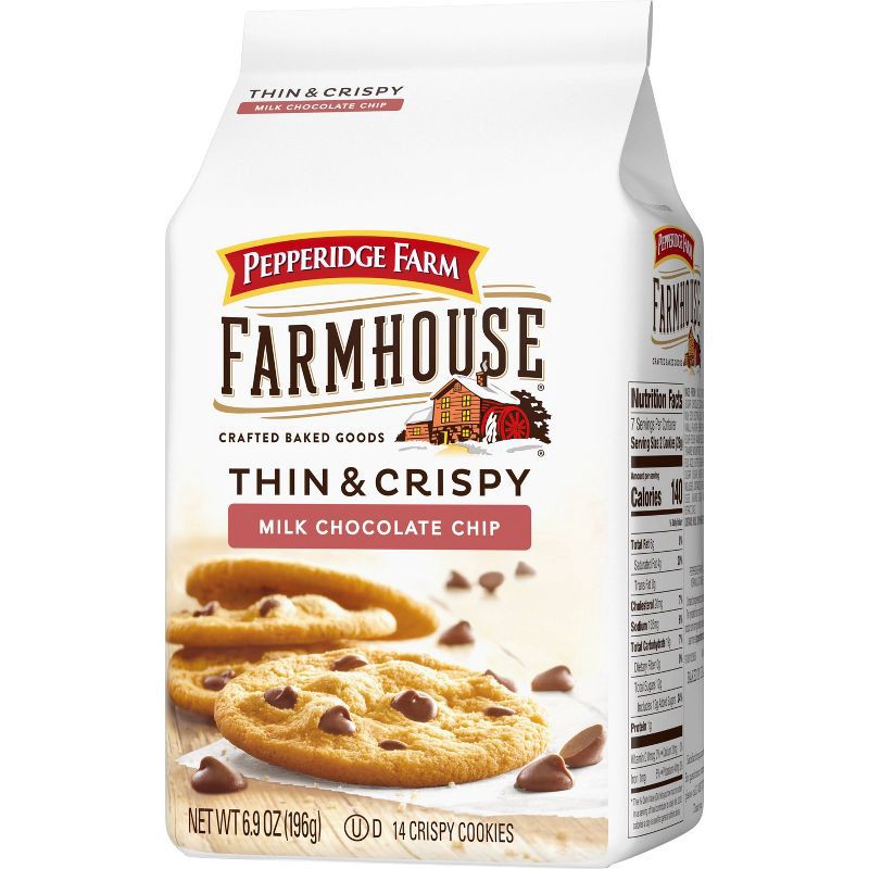 slide 6 of 6, Pepperidge Farm Farmhouse Thin & Crispy Milk Chocolate Chip Cookies - 6.9oz, 6.9 oz
