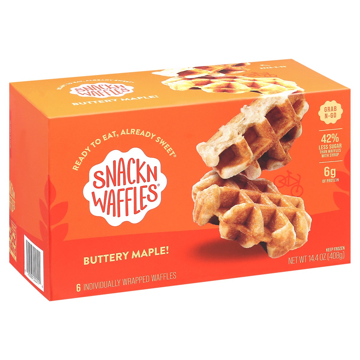 slide 8 of 9, Snack'n Waffles Buttery Maple Waffles 6 ea, 6 ct